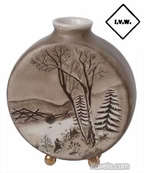 vase with ivw pottery mark